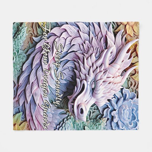 Verander tekst, zachte pastels 3D effect Dragon 50 Fleece Deken (Voorkant (Horizontaal))