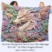 Verander tekst, zachte pastels 3D effect Dragon 60 Fleece Deken