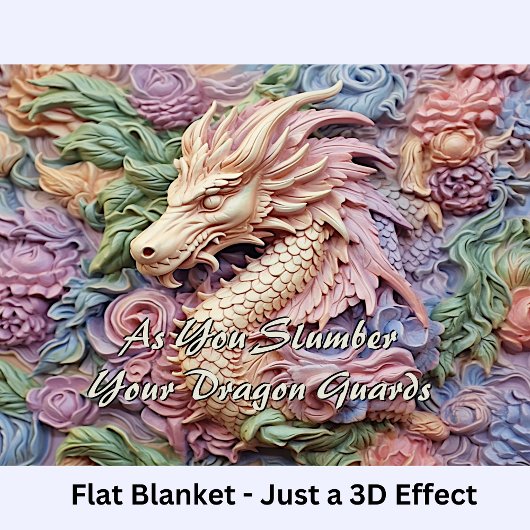 Verander tekst, zachte pastels 3D effect Dragon 60 Fleece Deken