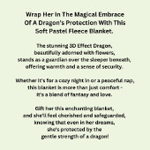 Verander tekst, zachte pastels 3D effect Dragon 60 Fleece Deken