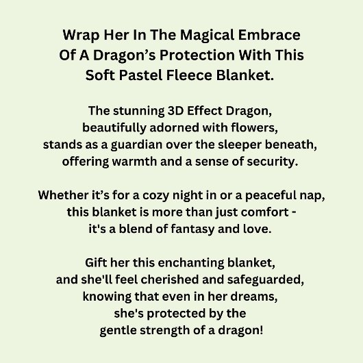 Verander tekst, zachte pastels 3D effect Dragon 60 Fleece Deken