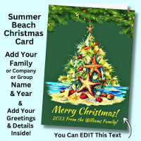 Verander tekst, Zeesterren schelpen Zand Kerstboom