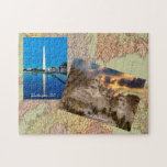 Verander uw foto's in een puzzel van de puzzel van legpuzzel<br><div class="desc">Maak van je favoriete vakantiefoto's een puzzel. Geniet op een heel nieuwe manier van je afbeelding of creëer een speciaal cadeau voor een fan van puzzels. Deze puzzel is klaar om te worden aangepast met uw afbeeldingen en uw onderschriften in witte letters. De foto's worden geplaatst tegen een antiek kaartachtergrond...</div>