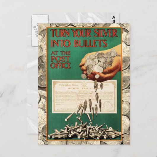 Verander uw zilver in kogels op de Post Kantoor Briefkaart (Voorkant / Achterkant)