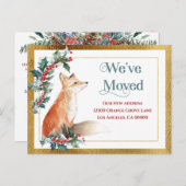 Verander van adres Gold We hebben vakantie verplaa Aankondigingskaart (Voorkant / Achterkant)