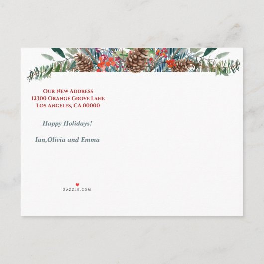 Verander van adres Gold We hebben vakantie verplaa Aankondigingskaart (Achterkant)