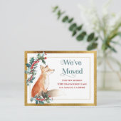 Verander van adres Gold We hebben vakantie verplaa Aankondigingskaart (Staand voorkant)