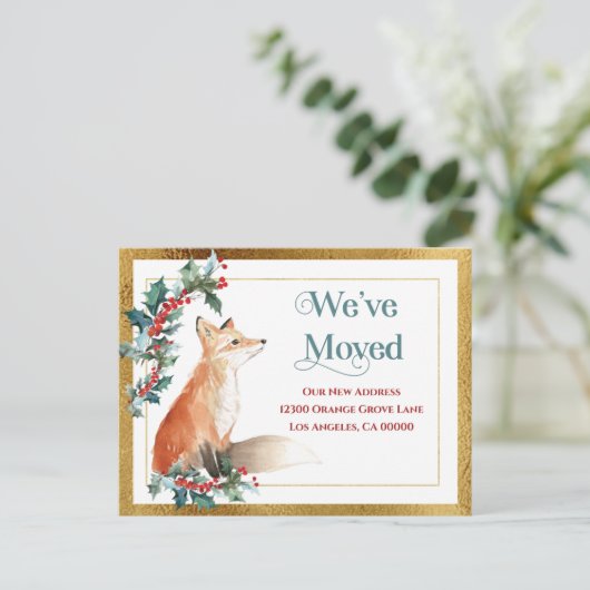 Verander van adres Gold We hebben vakantie verplaa Aankondigingskaart