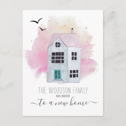 Verander van adresaankondiging door thuisverplaats aankondigingskaart (Voorkant)