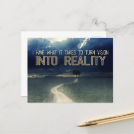 "Verander visie in realiteit" Motivatie Affirmatie Briefkaart