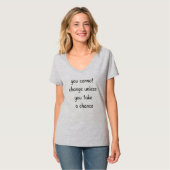 Verander Vrouwen Basic V-Neck T-Shirt (Voorkant volledig)
