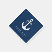 Veranderbare achtergrondkleur Monogram Anker Bruil Servet (Hoek)