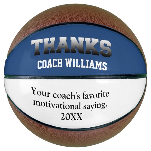Veranderbare Kleur Bedankt Coach Team Basketbal (Voorkant)