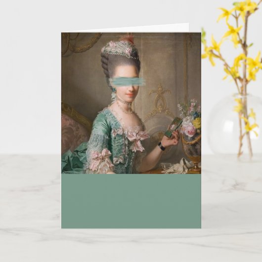 Veranderd portret blauwgroen kleurenblok kaart (Gele Bloem)