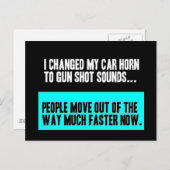 VERANDERDE AUTO-HORN VOOR PISTOOL MOET WEG PLAATSE BRIEFKAART (Voorkant / Achterkant)