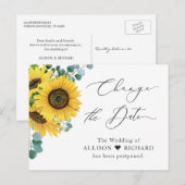 Veranderde datum uitgestelde Eucalyptus Zonnebloem Briefkaart (Voorkant / Achterkant)
