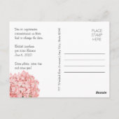 Veranderde de datum Monogram Roze Hortensia Metsel Briefkaart (Achterkant)