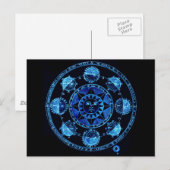 Veranderde Lichte Blauwe Zonnetjes van de Zon Ecli Briefkaart (Voorkant / Achterkant)