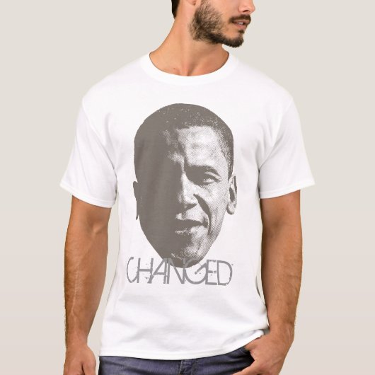 Veranderde Obama Halftone Mode T T-shirt (Voorkant)