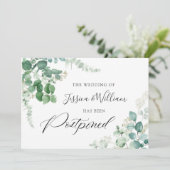 Veranderde uitgesteld eucalyptus aquarel datum kaart (Staand voorkant)