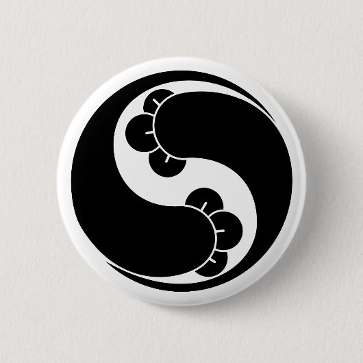 Veranderde vorm twee kruipen ronde button 5,7 cm (Voorkant)