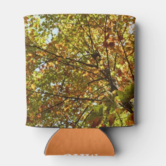 Veranderen Maple Tree Green en Gold Herfst Kleur Blikjeskoeler (Achterkant)