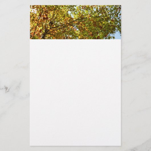 Veranderen Maple Tree Green en Gold Herfst Kleur Briefpapier (Voorkant)