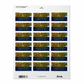 Veranderen Maple Tree Green en Gold Herfst Kleur Etiket (Full Sheet)