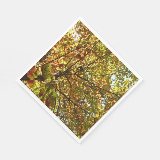 Veranderen Maple Tree Green en Gold Herfst Kleur Servetten (Hoek)