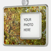 Veranderen Maple Tree Green en Gold Herfst Kleur Verzilverd Omlijst Ornament (Links)