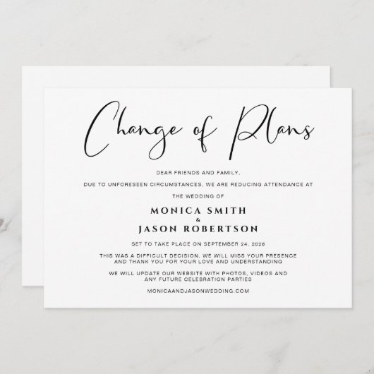 Veranderen van het huwelijk met een legant aankondiging (Voorkant / Achterkant)