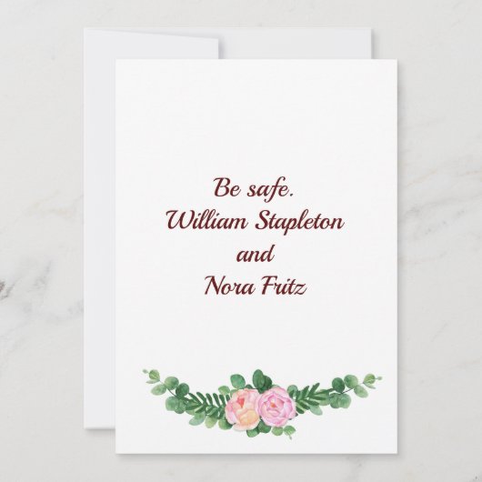 Veranderen van het huwelijk met roze roze pony aankondiging (Achterkant)