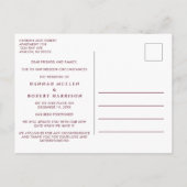 Veranderen van het huwelijk Verplaatsing van plann Aankondigingskaart (Achterkant)