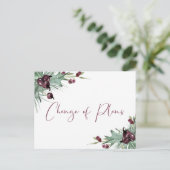 Veranderen van het huwelijk Verplaatsing van plann Aankondigingskaart (Staand voorkant)