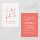 Veranderen van plan-koraalwitte annulering notitiekaartje (Voorkant / Achterkant)