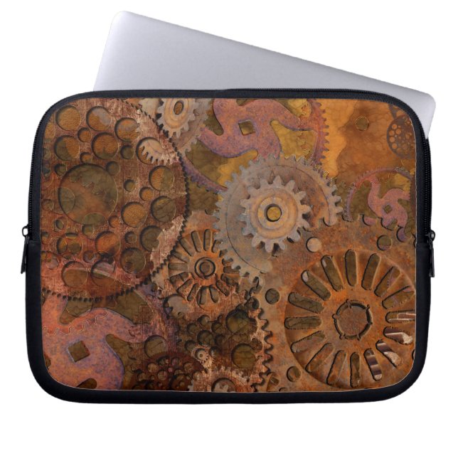 Veranderend vistuig - Steampunk tandwielen & cos Laptop Sleeve (Voorkant)