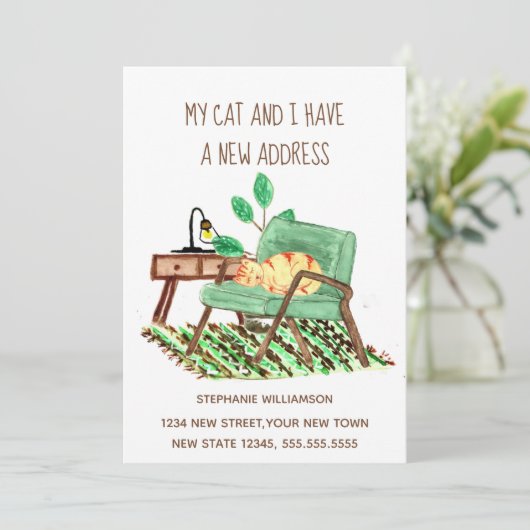 Verandering adres Ginger Cat Verschuiving Aankondi (Staand voorkant)