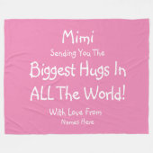 Verandering ALLE TEKST Gigi Mimi grootste Hugs in  Fleece Deken (Voorkant (Horizontaal))