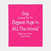Verandering ALLE TEKST Gigi Mimi grootste Hugs in Fleece Deken (Voorkant)