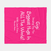 Verandering ALLE TEKST Gigi Mimi grootste Hugs in Fleece Deken (Voorkant (Horizontaal))