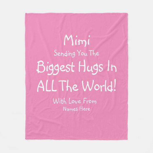 Verandering ALLE TEKST Gigi Mimi grootste Hugs in  Fleece Deken (Voorkant)