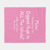 Verandering ALLE TEKST Gigi Mimi grootste Hugs in Fleece Deken (Voorkant (Horizontaal))