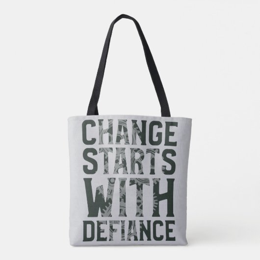 Verandering begint bij Defiance Canvas tas (Achterkant)
