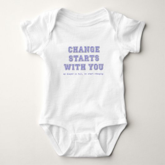 Verandering Begint Bij Jou Grappig Baby Luier Romp Romper (Voorkant)