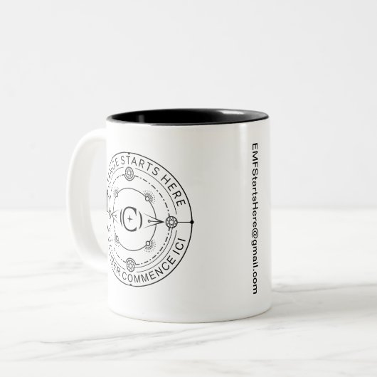 Verandering begint hier Cup Tweekleurige Koffiemok (Voorkant links)