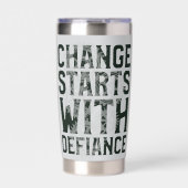 Verandering begint met Defiance Thermal Tumbler Geïsoleerde Drinkbeker (Voorkant)