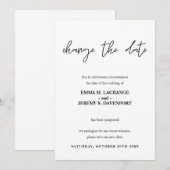 Verandering datum trouwannouncement save the date (Voorkant / Achterkant)