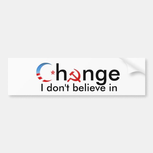 Verandering ik geloof er niet in bumpersticker (Voorkant)