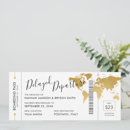 Verandering in de plannen voor het instappen van e aankondiging (Staand voorkant)