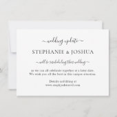 Verandering in plannen uitgestelde bestemming brui aankondiging (Achterkant)